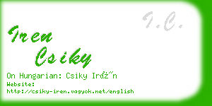 iren csiky business card